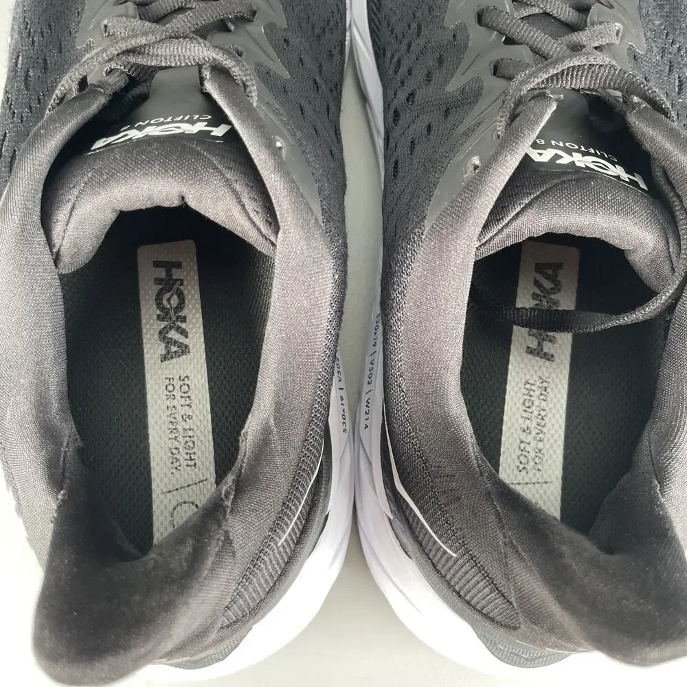 Hoka One One Clifton 8 Women's 9 D Wide Black Running Sneakers Athletic Shoe GUC